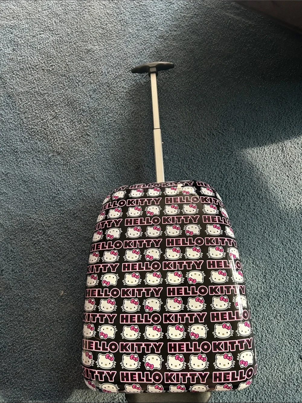 Hello Kitty Black Pink Kids Rolling Carry-On Luggage